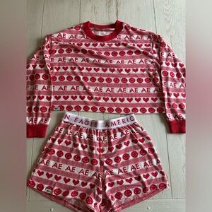American Eagle Outfitters AE Smiley® Heart Plush PJ Set